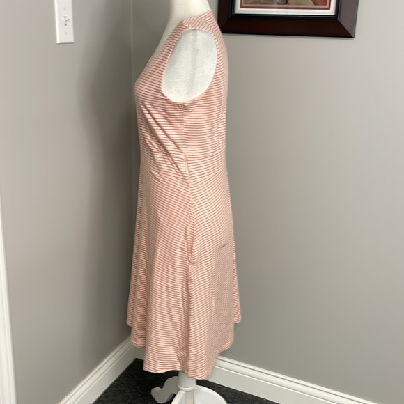 Toad and Co Red White Striped Sleeveless Dress Knee Length Womens Size Medium - Picture 4 of 8